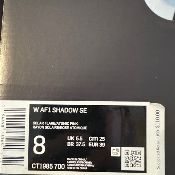 Nike Air Force 1 Low Shadow
Solar Flare Atomic Pink - Picture 12 of 12